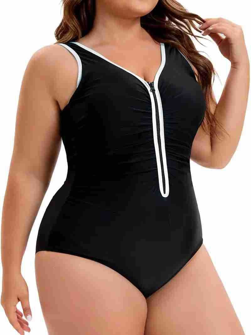 Backless V-neck One Piece Swimsuit