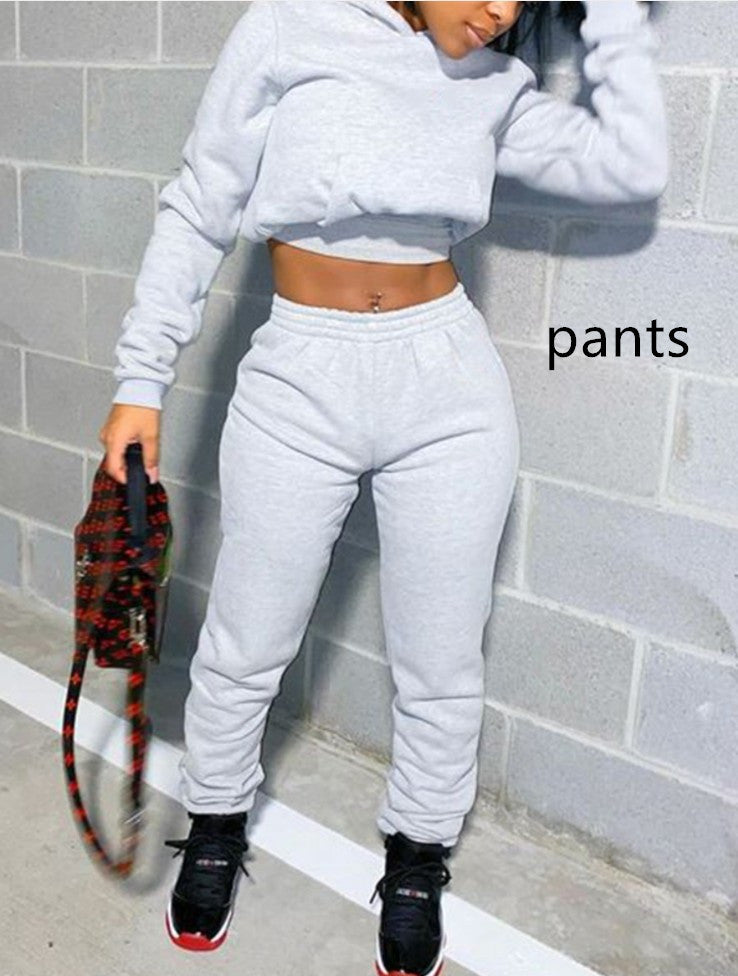 Pure Color Outdoor All-Match Sweater Suit