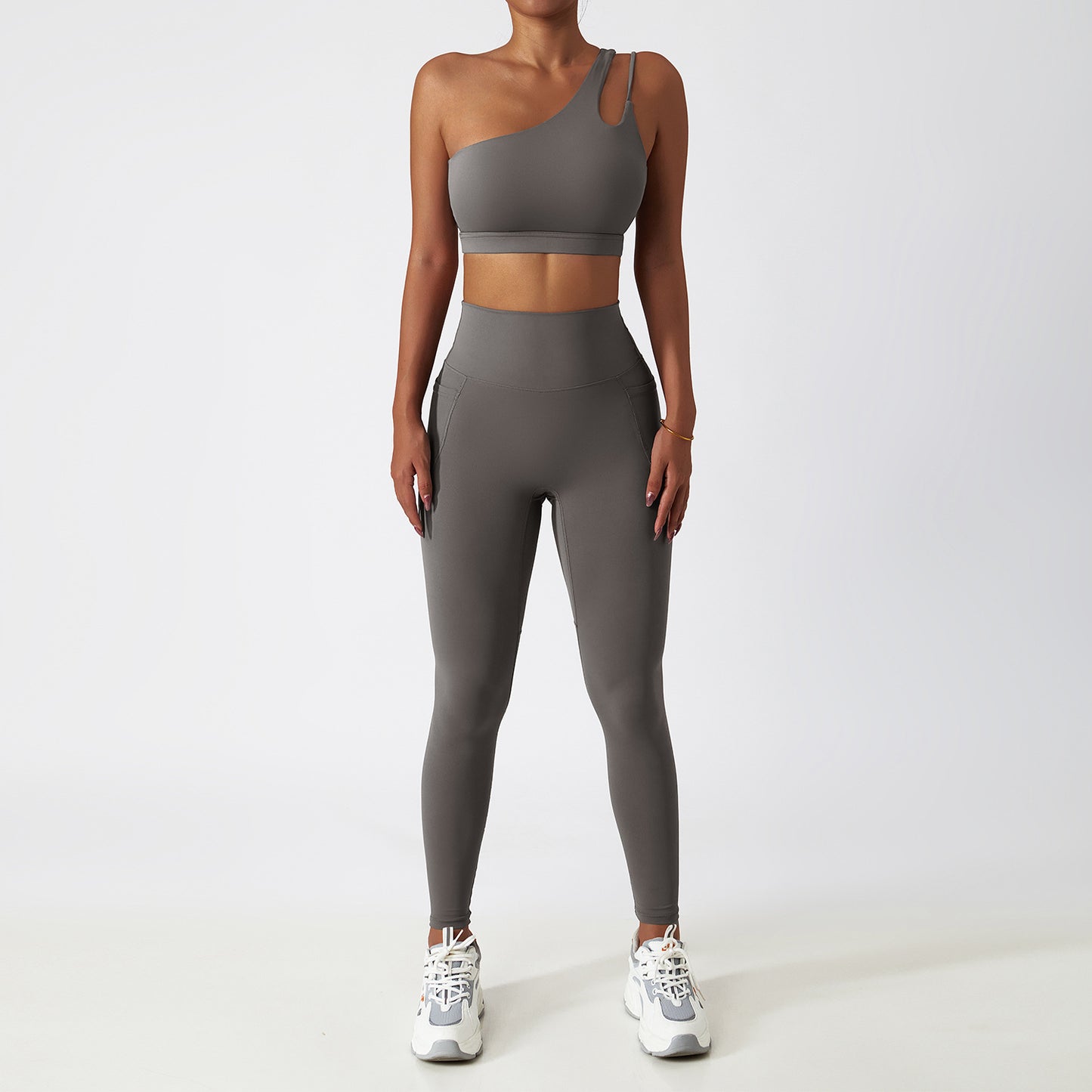 Breathable Quick-drying Skinny Yoga Clothes Pocket Running Sports Suit