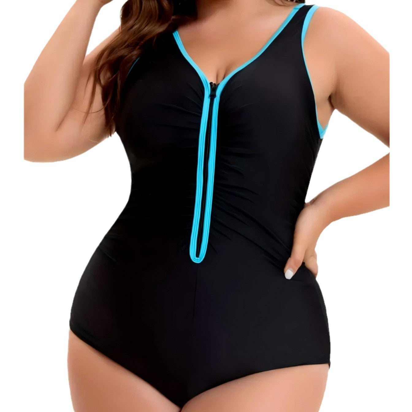 Backless V-neck One Piece Swimsuit