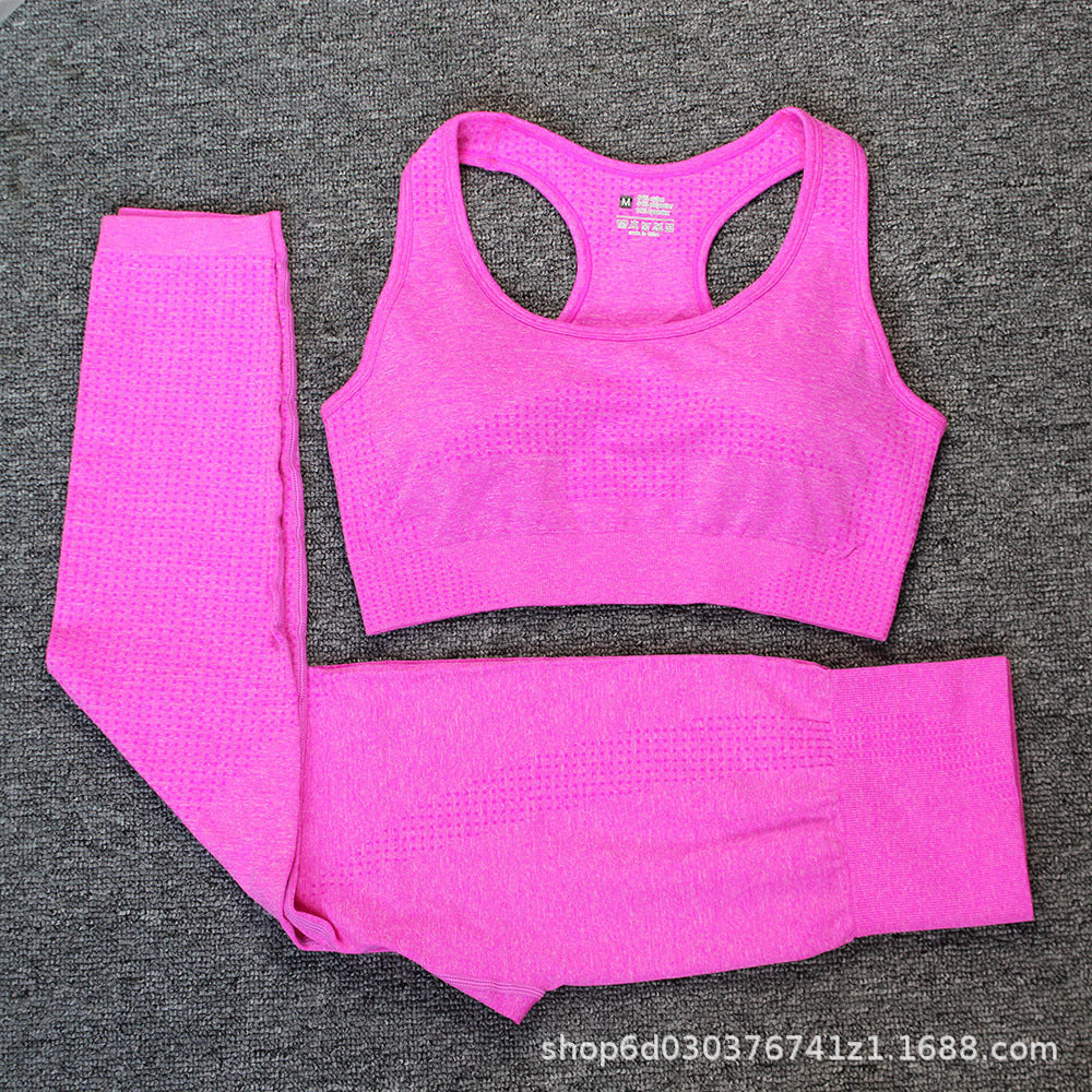 Three-piece Bra Long Sleeve Top And Trousers Suit Yoga Clothes